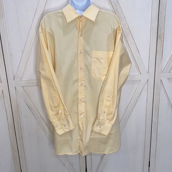 Burberry London Men's Canary Yellow Button Down Dress Shirt Size 17 1/2 34 - Picture 10 of 10